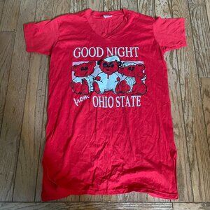 Vintage Women's 50/50 Short Sleeved Nightshirt "Good Night From Ohio State"